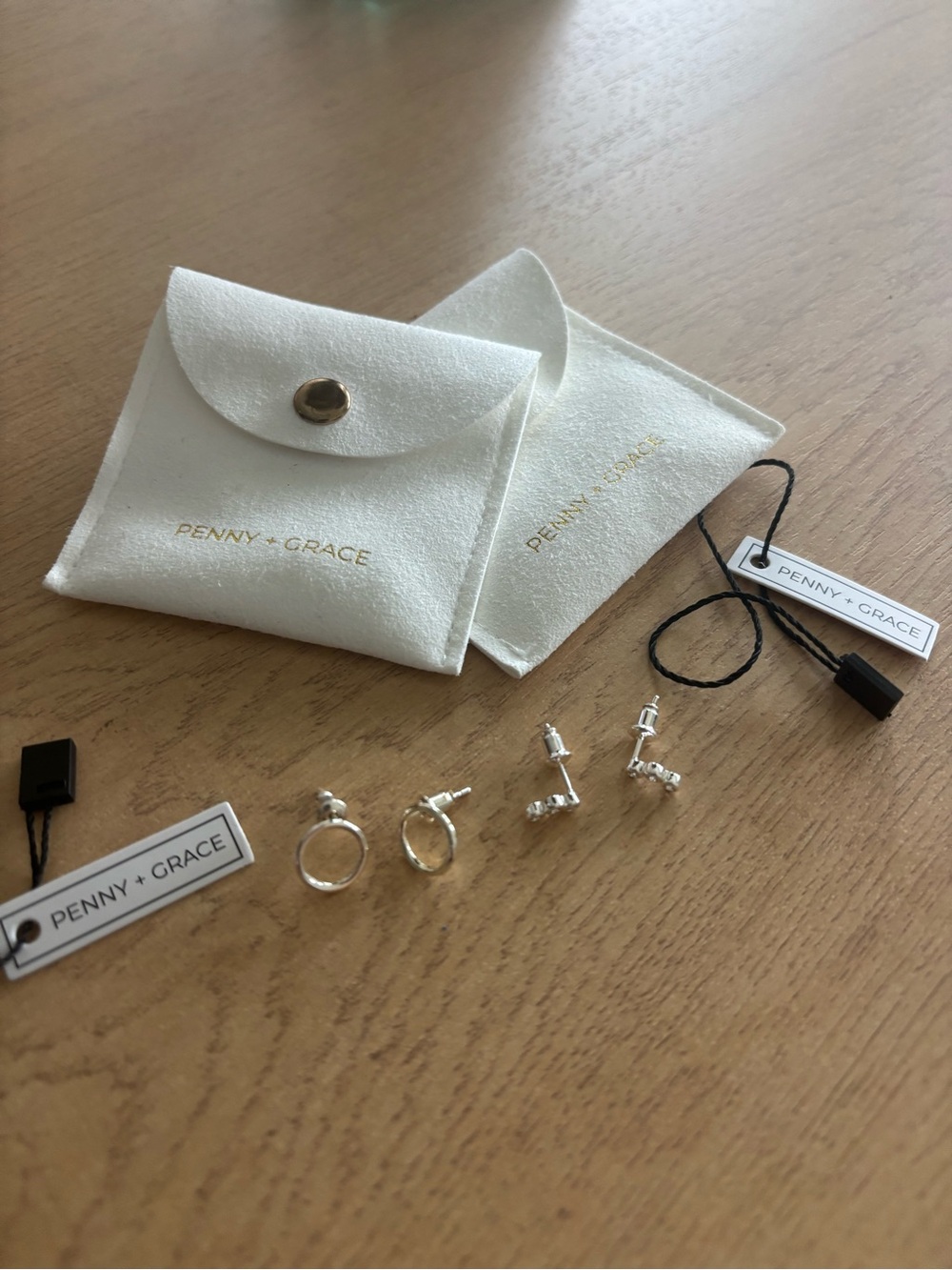 Penny + Grace Silver Circle and Stud Earring Set